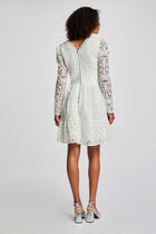 Robe courte évasée dentelle blanc femme