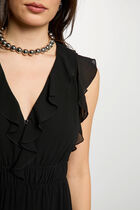 Long dress with V-neck black women
