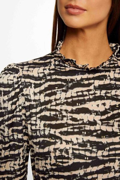 Long-sleeved t-shirt abstract print multico ladies'