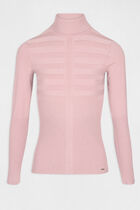 Fitted high neck sweater light pink women