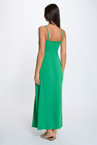 Straight maxi dress with slit meadow green women