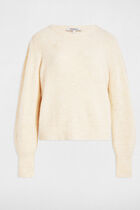 Fitted cropped sweater ivory women