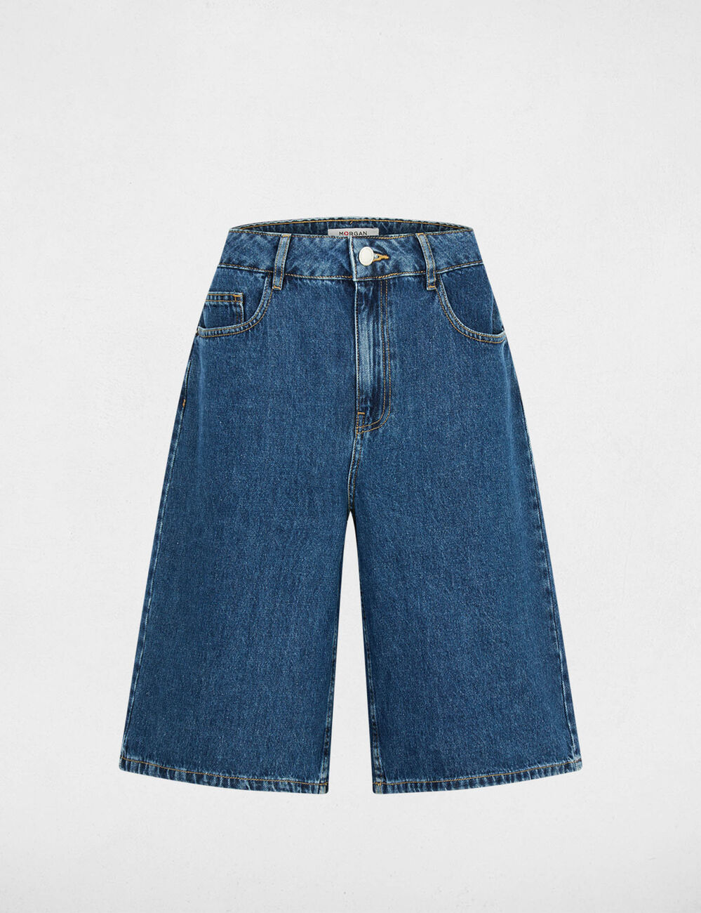 High-waisted shorts raw denim women