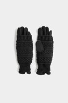 Knitted gloves with rhinestones black women