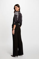 Striped long-sleeved shirt black women