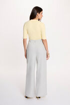 High-waisted wide-leg trousers light grey women