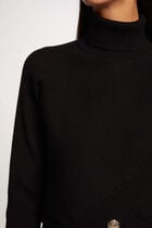 Long-sleeved jumper wrap-over effect black women
