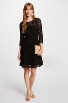 Mini skater lace dress black women