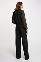 Pantalon large taille haute noir femme