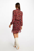 Shirred straight skirt with floral print multicolored women