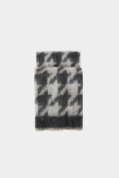 Scarf with houndstooth print mid-grey ladies'