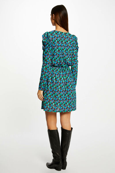 Straight dress with floral print multico ladies'