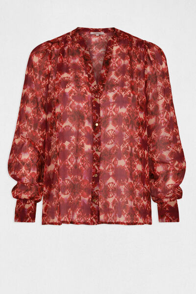 Long-sleeved shirt abstract print multico ladies'
