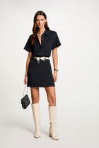 Robe courte ajustée bleu marine femme