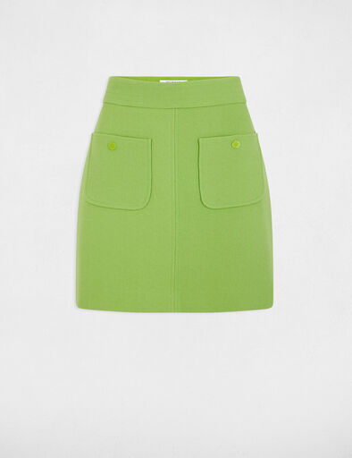 Jupe courte poches plaquées vert anis femme