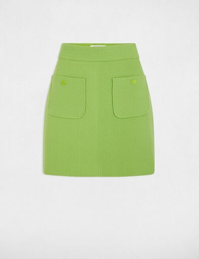 jupe courte poches plaquees vert anis femme Jupe courte poches plaquées vert anis femme