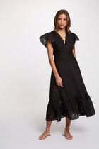 Long dress with embroidery black women