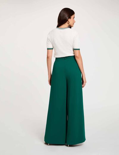 Lightweight short-sleeve sweater green women