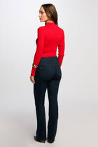 Ribbed jumper high collar red women