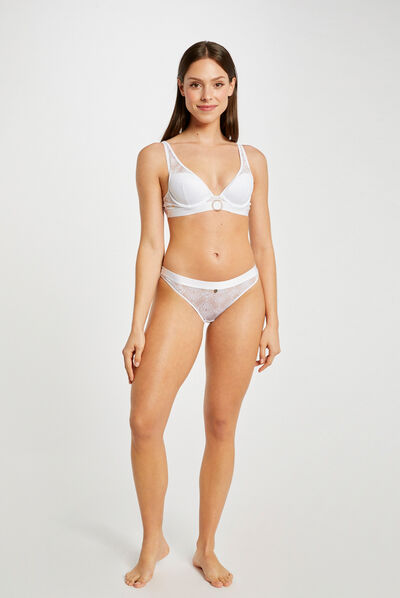 Lace brief white ladies'