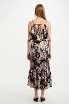Printed top with ruffles multicolor women