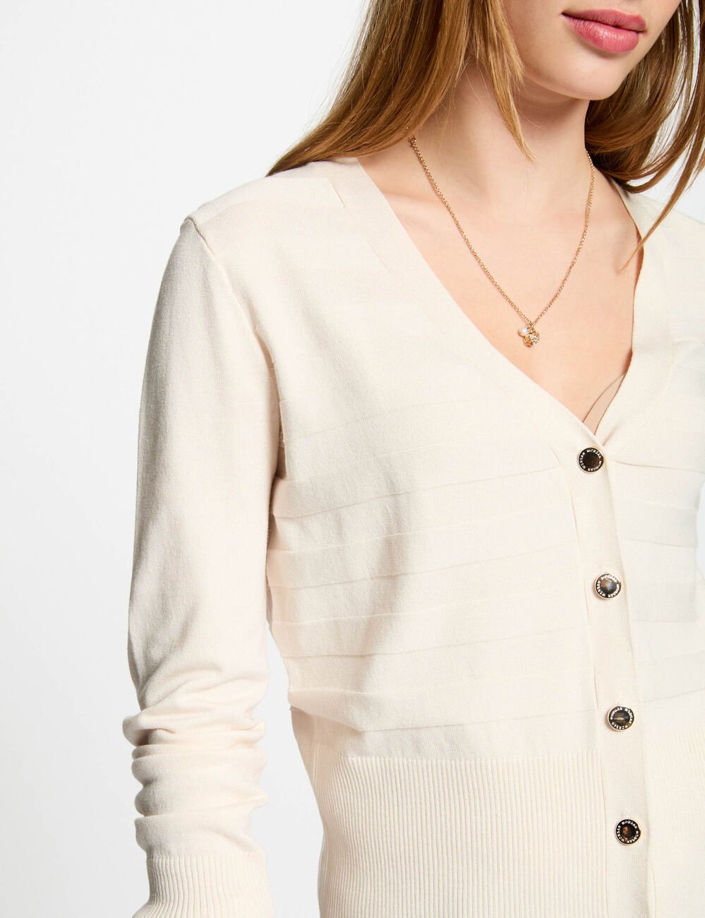 Long-sleeved cardigan ivory women