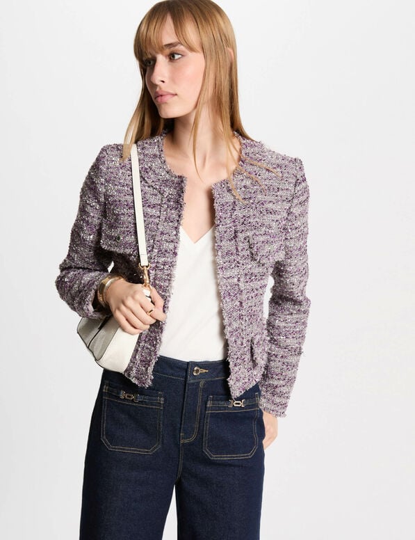short tweed blazer multicolor women Short tweed blazer multicolor women