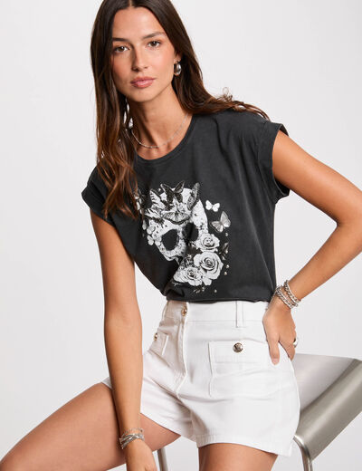 Short sleeve T-shirt dark grey women