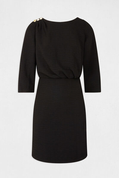 Waisted dress with open back black ladies'