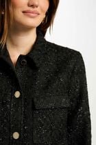 Buttoned tweed jacket black women