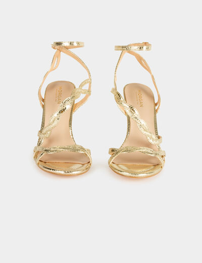 Sandals intertwined straps gold ladies'