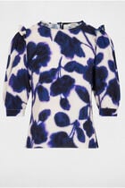 Blouse manches 3/4 imprimée multicolore femme