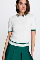 Lightweight short-sleeve sweater green women