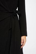Stripped tied wrap dress black women