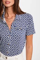 Blouse manches courtes blanc femme