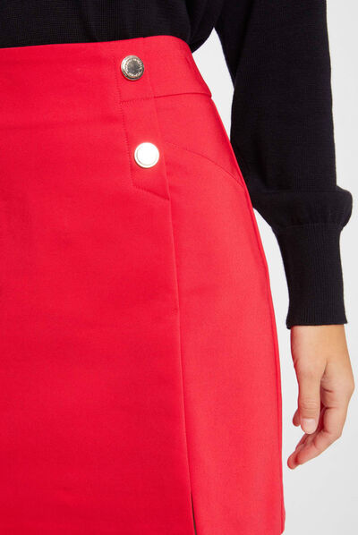 Mini skirt with buttons medium red ladies'