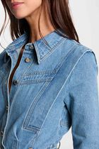Fitted buttoned denim dress stone wash denim women