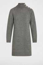 Jumper dress high collar anthracite grey women