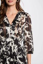 Robe trapèze imprimée multicolore femme