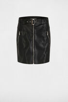 Jupe courte simili cuir noir femme