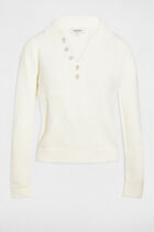sweater with a turned down collar white women Sweater with a turned-down collar white women