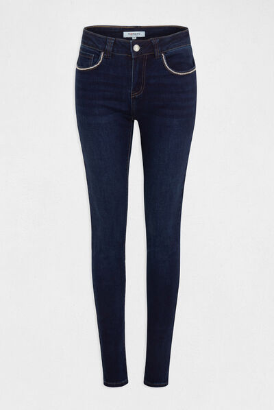 Slim jeans with chain details raw denim ladies'