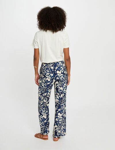 Printed straight trousers multicolor women