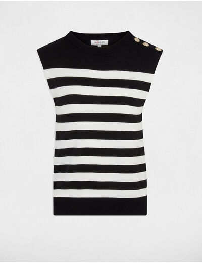 Striped sleeveless jumper black women