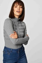 Fitted high neck sweater anthracite grey women