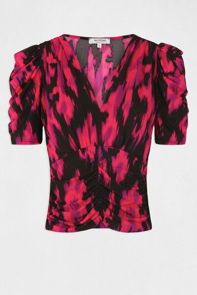 Short-sleeved t-shirt abstract print multico ladies'