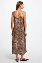 Robe midi droite imprimée multicolore femme