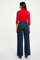High neck sweater red women