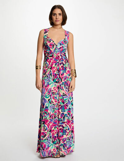 Printed maxi straight dress multicolor women