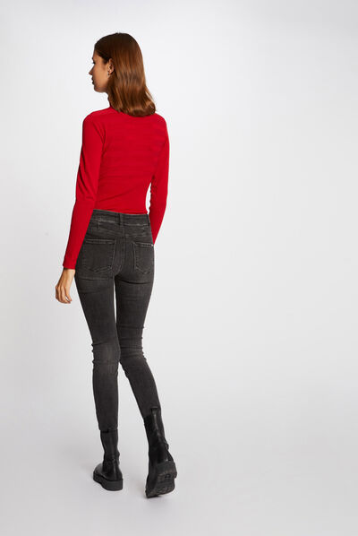 Long-sleeved jumper with turtleneck red ladies'